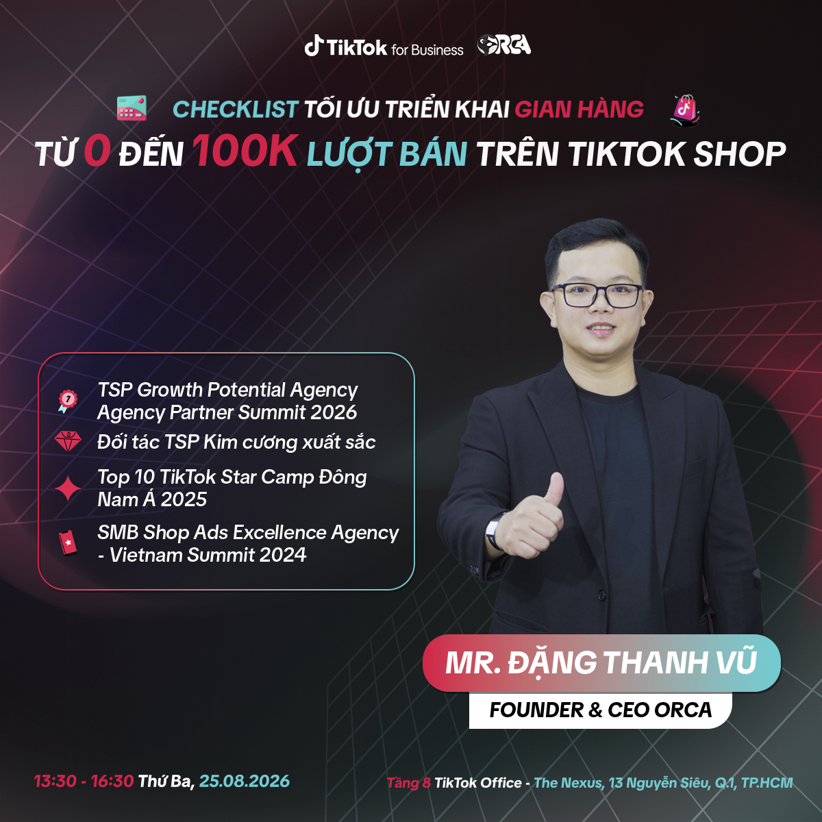 Diễn giả Mr. Đặng Thanh Vũ – Founder & CEO ORCA
